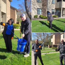 In honor of Earth Day earlier this week, our entire team tackled grounds clean up! people doing yard work outside