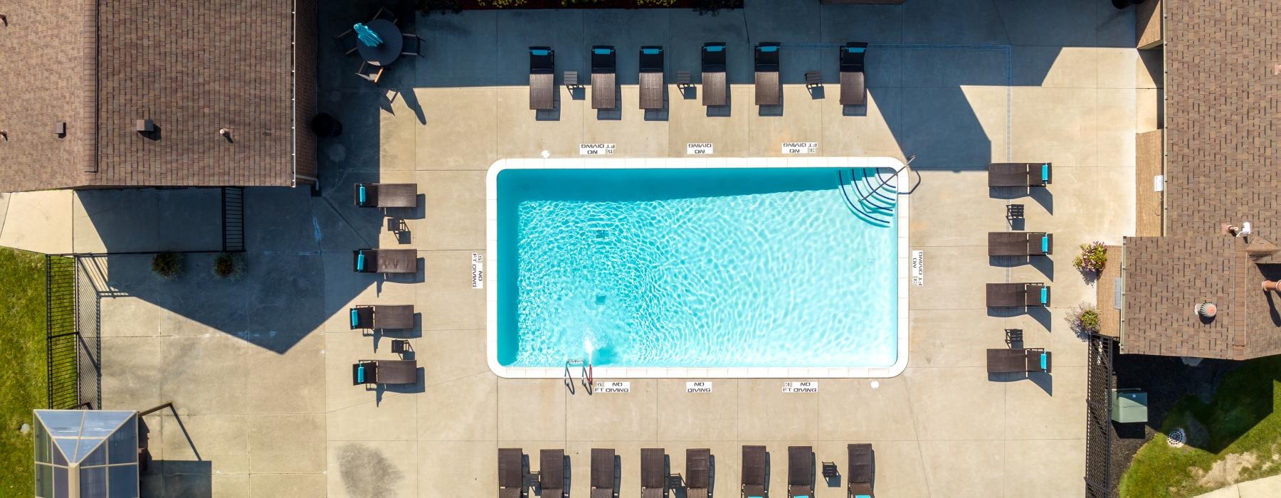 a building with a pool